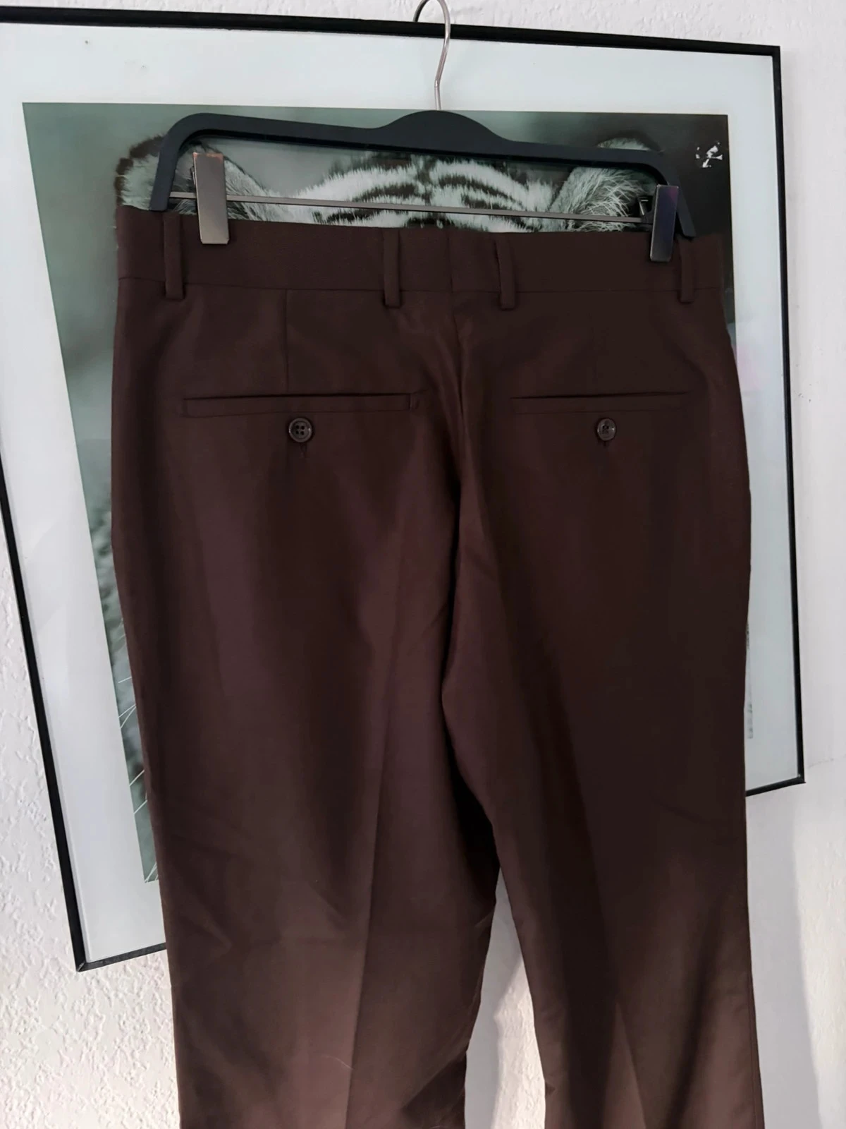 Chocolate brown straight cut men's suit pants size 48 waist M/L – photo 5